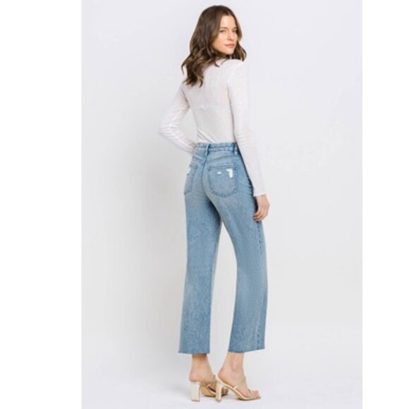 Vervet by Flying Monkey Mid Rise Crop Wide Jeans - T6214L - Size 31 - Picture 5 of 6